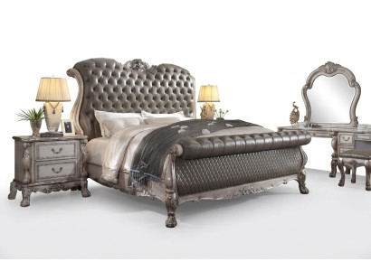 Design Barock Luxus Möbel Nachttisch Betten 180x200 Bett 3tlg. Schlafzimmer Set