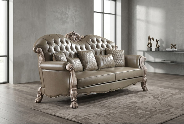 Sofa Dreisitzer Couch Polster Design Moderne 3er Sitz Sofas Zimmer Möbel Beige
