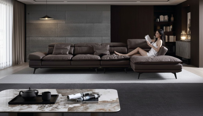Wohnzimmer L-Form Modern Braun Design Sofas Neu Ecksofa Polsterung