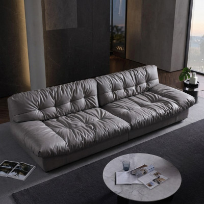 Big xxl Wohnzimmer Leder Modernes Design Sofa Couch 4 Sitzer Textil