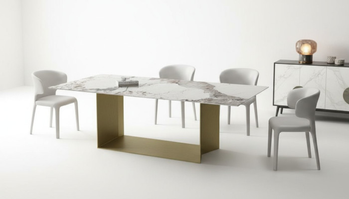 Moderní obývací pokoj jídelna Kuchyně Stoly 180x90 Jídelní stůl Designový stůl Nerez ocel