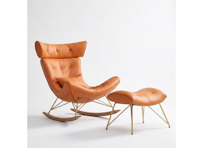 Křeslo Kov Design Potah Lounge Klub Židle Sedadlo Pokoj Houpačka