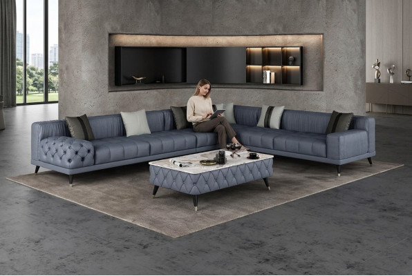 Ecksofa Sofa L-Form Wohnzimmer Couch Polster Sofas Neu Design Leder