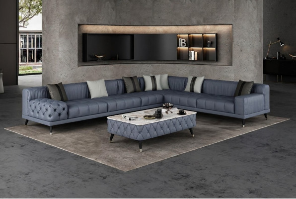 Ecksofa Sofa L-Form Wohnzimmer Couch Polster Sofas Neu Design Leder