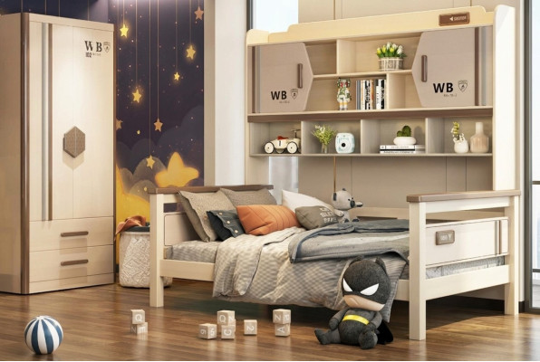 Kinderzimmer 2-tlg Set Hochbett Kleiderschrank Hochglanz Jugendzimmer Möbel Neu