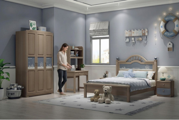 Jugend Kinder Zimmer Set Schlafzimmer Modern Schrank Bett Nachttisch Tisch 5tlg.