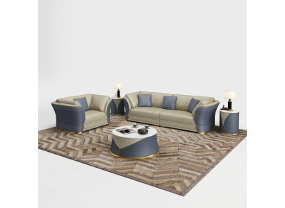 Sofagarnitur 4+1 Sitzer Couch Polster Garnitur Möbel Italienische Design Sofa