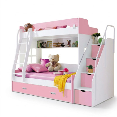 Jugendbett Betten Rosa Kinderbett Doppelstockbett Stockbett Holz Möbel Holz Neu