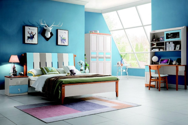 Echtes Holz Bett Schreibtisch Schrank Neu 5tlg. Komplett Set Holz Schlafzimmer