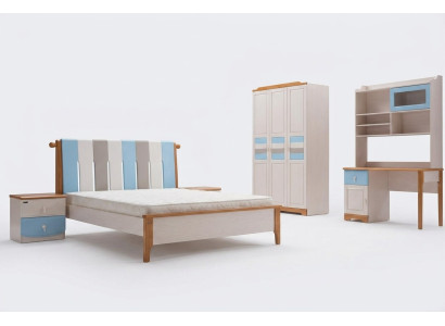 Echtes Holz Bett Schreibtisch Schrank Neu 5tlg. Komplett Set Holz Schlafzimmer