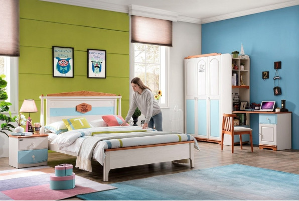 Komplett Jugendzimmer Kinderzimmer Set Bett Kleiderschrank Kommode 5tlg Echthol
