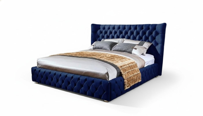 Betten Chesterfield Desi180x200gn Doppelbett Möbel Polster Textil Blau Bett Neu