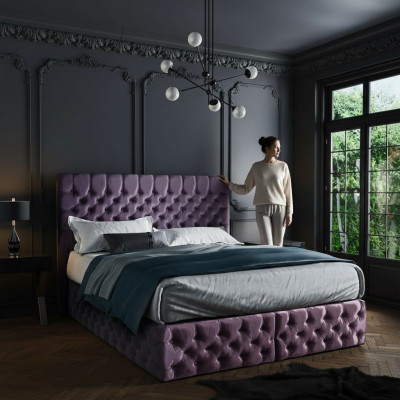 Schlafzimmer Bett Betten Polster Doppel Ehe Hotel Luxus Leder Moderne