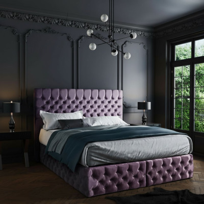 Schlafzimmer Bett Betten Polster Doppel Ehe Hotel Luxus Leder Moderne