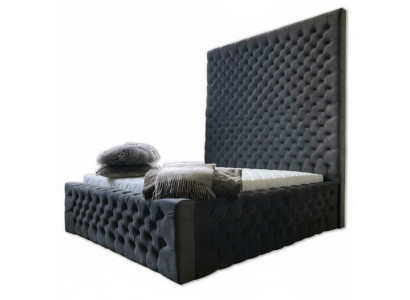 Designer Moderní Chesterfield postel v moderním luxusním stylu s vysokou hlavovou částí