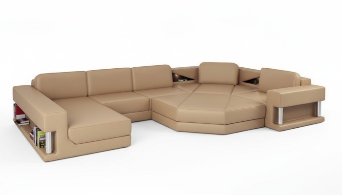 Obývací krajina Design Moderní Pohovka Rozkládací Pohovka Pohovka U-Formě Kožená Pohovka Pohovka Textilie Nový