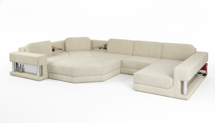 U-Forma Sofa Pohovka Design Pohovka Textil Moderní Polštář Nový Obývací pokoj Rozkládací pohovka