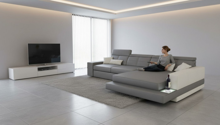 XXL pohovka rohová sedací souprava kůže design moderní sedací souprava L-tvar