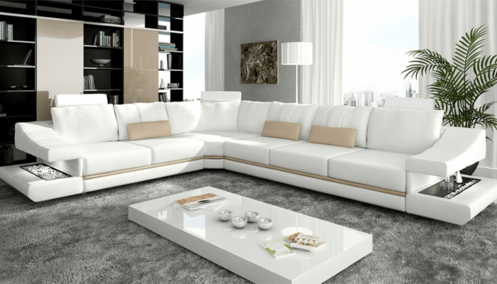 Wohnzimmer moderne Design Sofas Couchs Eleganc L-Form Ecksofa Stoff Couch Neu