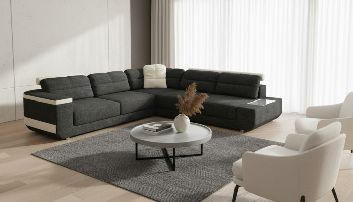 Rohová sedací souprava potah Polstrová moderní sedací souprava ve tvaru L Big Sleep Corner Sofa Living Landscape