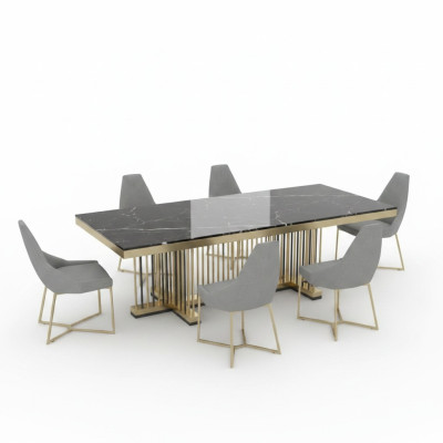 Nábytek Stůl Stoly Jídelna Design Kuchyň Luxus Moderní Mramorový Jídelní Stůl 90x160