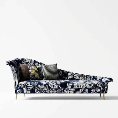 Textil Chaise Lounge Liege Polster Liegen Sofa Relax Chaiselounge Club Möbel Neu
