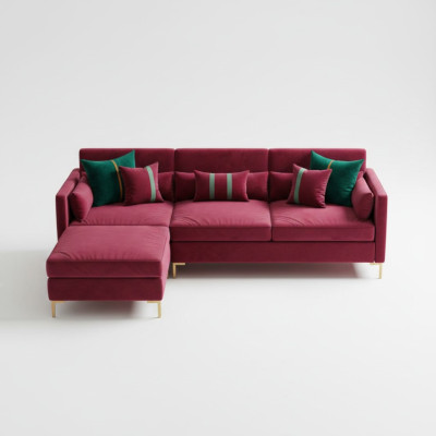 Wohnlandschaft Ecksofa L-form Relax Samt Massivholz Sitz Design Couch Lounge neu