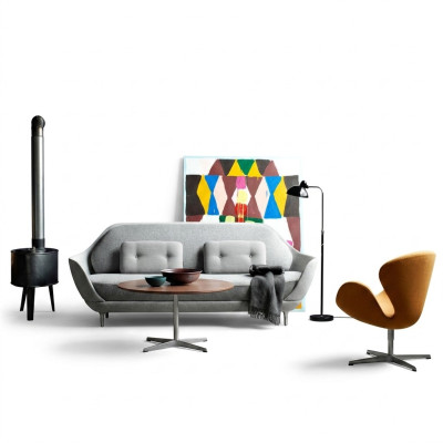 Pohovka obývací souprava Relax Sedací design pohovka Lounge látková šedá Moderní pohovky Nové