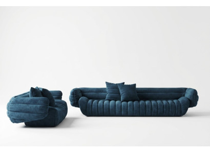 Samt Sofa 2 Sitzer Wohnlandschaft Massivholz Relax Sitz Design Couch Lounge