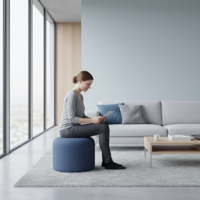 Moderní kulatá židle designová stolička podnožka dílčí židle Chaiselounge čalouněná