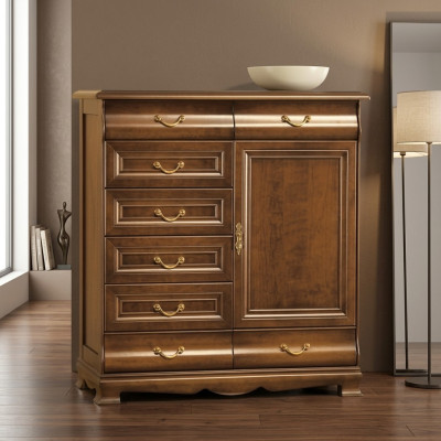 Modern Kommode Braun Kommoden Holz Design Möbel Sideboard Regal Hotel Neu