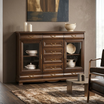 Kommode Anrichte Schrank Kommoden Holz Glas Wohnzimmer Design Möbel Regal Hotel
