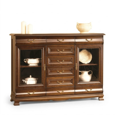 Kommode Anrichte Schrank Kommoden Holz Glas Wohnzimmer Design Möbel Regal Hotel