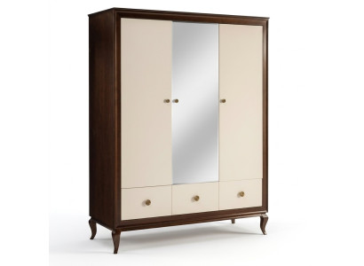 Kleiderschrank mit Spiegel Holz Schrank Designer Schrank Schlafzimmer Schränke