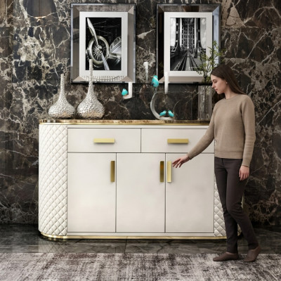 Luxus Sideboard Kommode Schrank Sideboards 3 Türen mit 2 Schubladen