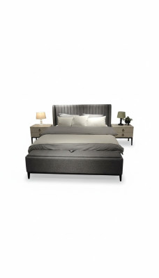 Luxuriöses Schlafzimmer Set Designer Doppelbett Elegant 2x Nachttische