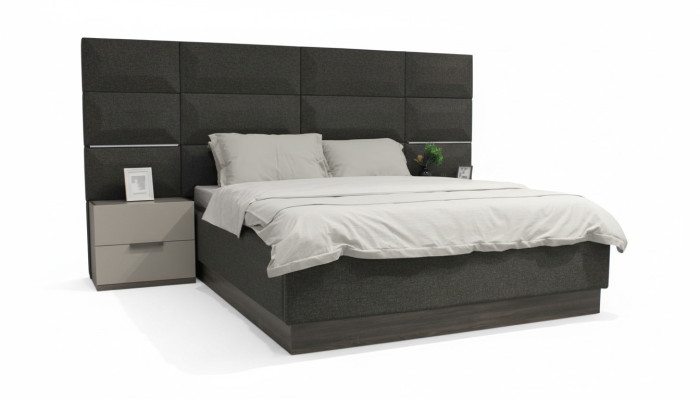 Luxus ložnice Sada Designová postel 2x noční stolek Dřevo Zcela nová 3dílná.