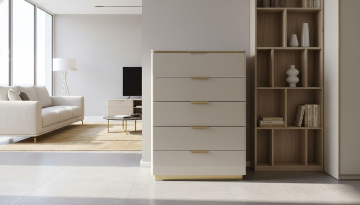 Design Möbel Schlafzimmer Luxus Kommode mit 4 Schubladen Holzschrank Holz Neu