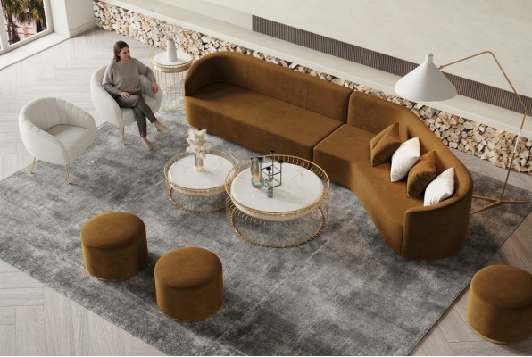 Ecksofa L-form Wohnlandschaft Relax Sitz Design Couch Lounge Sofas Samt Sofa