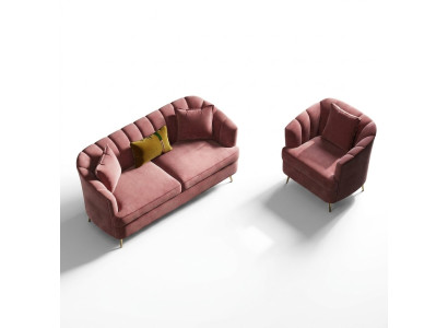 Samt Wohnlandschaft Relax Sitz Design Couch Lounge Sofas Textil Sofa 3 Sitzer