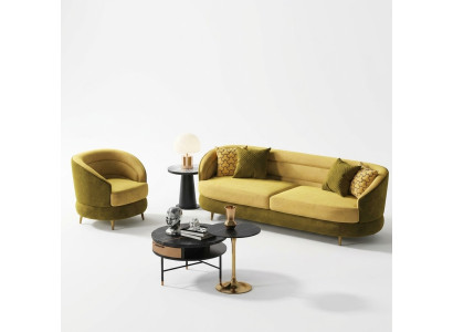 Relaxační designová pohovka Lounge Sofas Textilní pohovka 3místná sametová