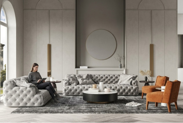 Chesterfield Leder Sofa Dreisitzer Relax Sitz Design Couch Lounge Sofas 234 cm