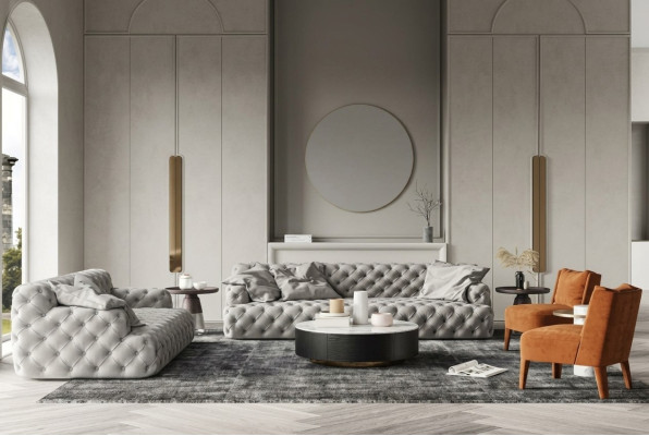 Chesterfield Leder Sofa Dreisitzer Relax Sitz Design Couch Lounge Sofas 234 cm