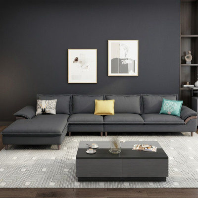 Textil Luxus rohová sedací souprava L-tvar Polstrování Moderní Relaxační Sedadlo Nábytek Obývací krajníček
