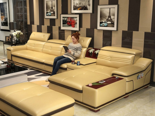 Sedací soupravy Nábytek Obývací pokoj Luxusní Rozkládací Pohovka Rozkládací pohovka L-forma Čalouněný Nábytek Relaxovat Nový