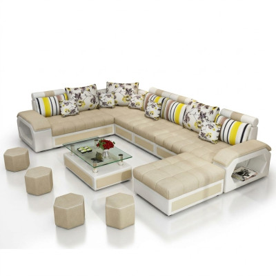 Couch nábytek obývací landšaft luxusní pohovky rohová sedací souprava U-forma čalouněné moderní relaxační pohovky