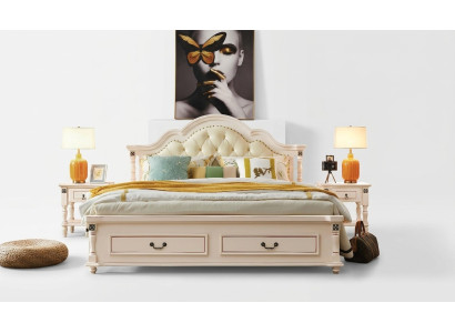 Dřevěná postel Postel Design Luxus Dvojité hotelové postele Ložnice 180x200 cm Dřevo