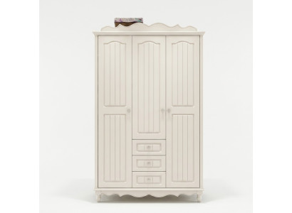 Landhaus Stil Möbel Klassischer Kleiderschrank Schrank Holz Schlafzimmer Weiß