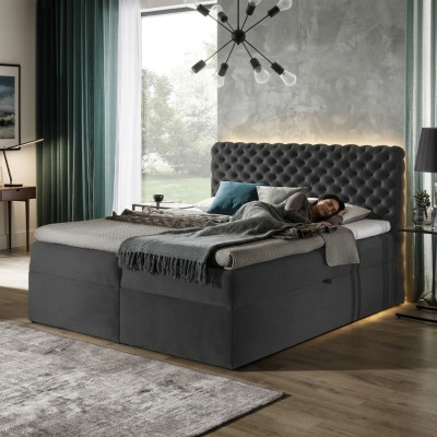 Chesterfield boxspring bett schlafzimmer möbel betten king size samt hotel neu