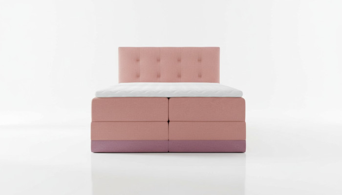 Manželská postel Růžová polstrovaná postel Postele Boxspring Postel Dvojlůžko s matrací Nové